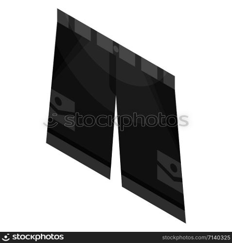 Black shorts icon. Isometric of black shorts vector icon for web design isolated on white background. Black shorts icon, isometric style