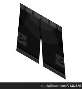 Black shorts icon. Isometric of black shorts vector icon for web design isolated on white background. Black shorts icon, isometric style