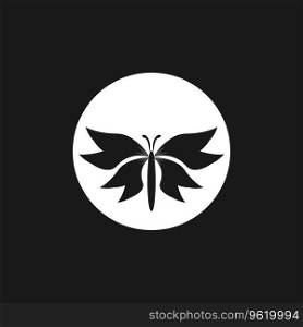 Black silhouette butterfly icon and symbol template vector