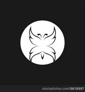 Black silhouette butterfly icon and symbol template vector