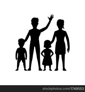 black silhouette design with isolated white background of member of family,vector illstration
