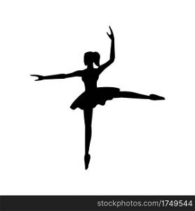 black silhouette design with isolated white background of woman ballet dancing,vector illstration