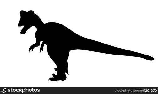 Black Silhouette Dinosaur. Black Vector Illustration. EPS10. Silhouette Dinosaur. Black Vector Illustration.