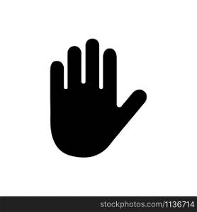 Black silhouette hand isolated on white background. Vector illustration