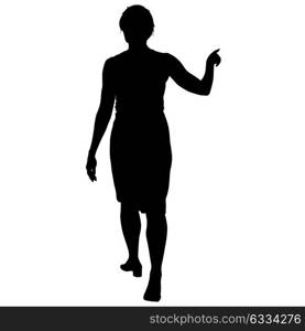 Black silhouette of a beautiful girl on a white background. Black silhouette of a beautiful girl on a white background.