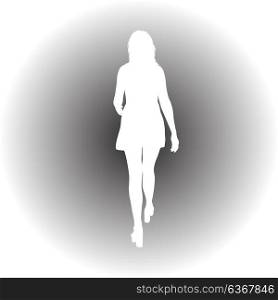 Black silhouette of a beautiful girl on a white background. Black silhouette of a beautiful girl on a white background.
