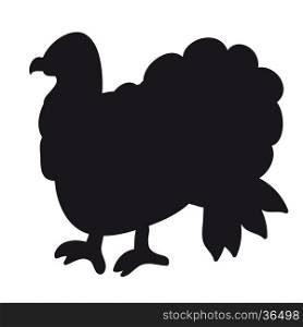 Black silhouette of a Turkey on a white background.