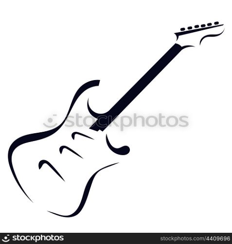 Black silhouette of electric guitar