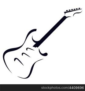 Black silhouette of electric guitar