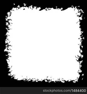 Black silhouette of grunge frame isolated on white. Black silhouette of grunge frame on white