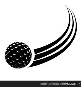 Black silhouette of the ball for field hockey with a trace. Vector illustration