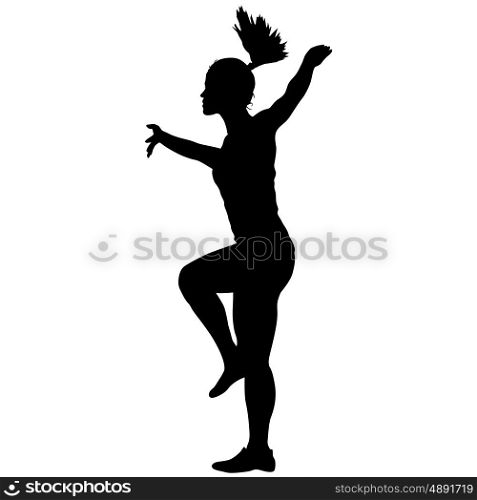 Black silhouettes Dancing on white background. Vector illustration. Black silhouettes Dancing on white background. Vector illustration.