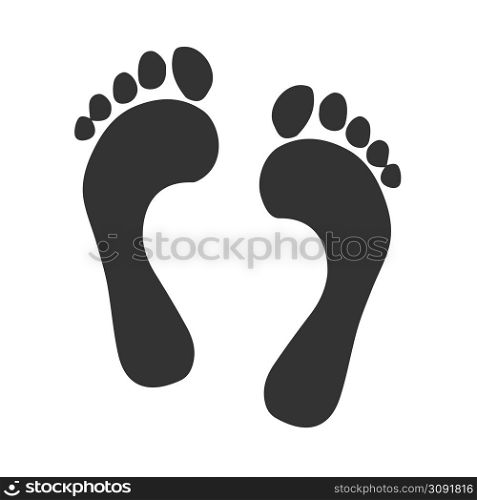 Black silhouettes footprint isolated on white background. Vector illustration. Black silhouettes footprint isolated on white background. Vector