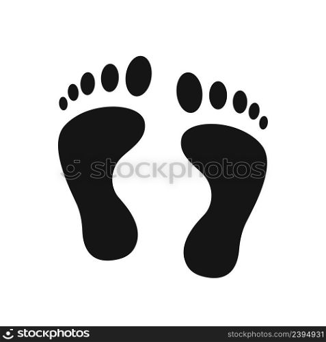 Black silhouettes footprint isolated on white. Vector illustration. Black silhouettes footprint isolated on white. Vector