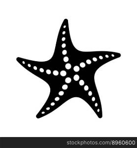 Black simple starfish icon vector image