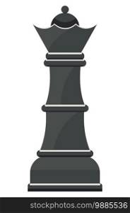 Black single cartoon chess piece queen illustration.