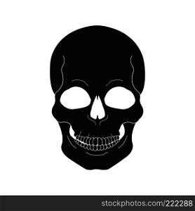 Black skull illustration. Isolated vector icon. Black skull illustration