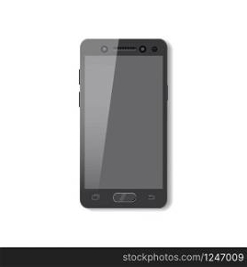 Black smartphone with pure screen. Phone mobile, vector, illustration. Black smartphone with pure screen. Phone mobile, vector, illustration, isolated