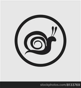 black Snail logo vector on gray background 