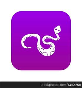Black snake icon digital purple for any design isolated on white vector illustration. Black snake icon digital purple