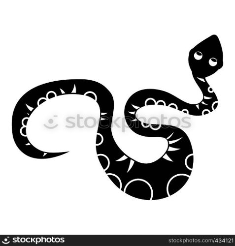 Black snake icon. Simple illustration of black snake vector icon for web. Black snake icon, simple style