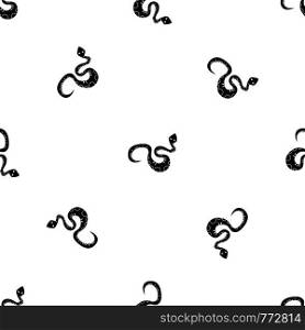 Black snake pattern repeat seamless in black color for any design. Vector geometric illustration. Black snake pattern seamless black