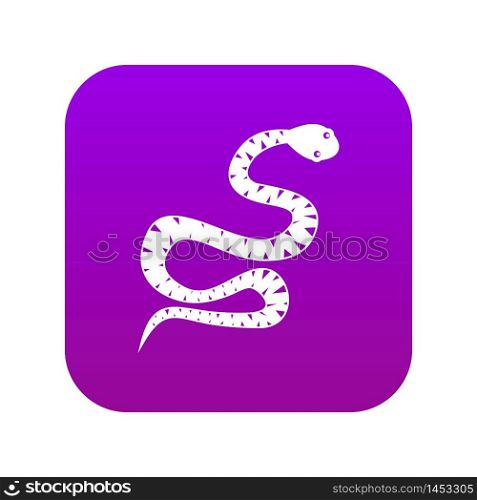 Black snake wriggling icon digital purple for any design isolated on white vector illustration. Black snake wriggling icon digital purple
