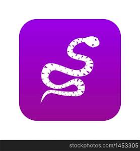 Black snake wriggling icon digital purple for any design isolated on white vector illustration. Black snake wriggling icon digital purple