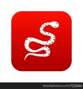 Black snake wriggling icon digital red for any design isolated on white vector illustration. Black snake wriggling icon digital red