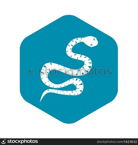 Black snake wriggling icon. Simple illustration of black snake wriggling vector icon for web. Black snake wriggling icon, simple style