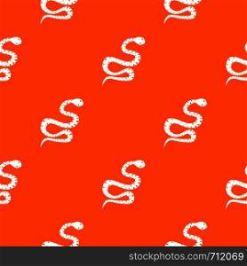 Black snake wriggling pattern repeat seamless in orange color for any design. Vector geometric illustration. Black snake wriggling pattern seamless