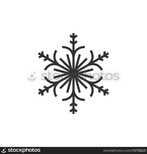 Black snowflake. Winter snowflake icon. Vector illustration
