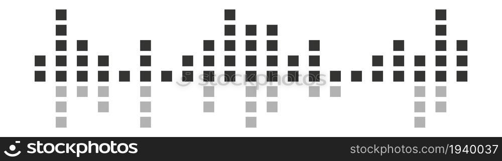 Black sound wave icon. Music beat symbol isolated on white background. Black sound wave icon. Music beat symbol