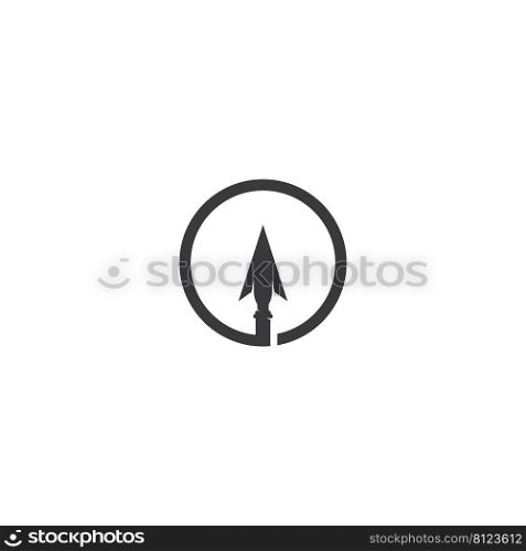 Black spear logo vector icon illustration design 