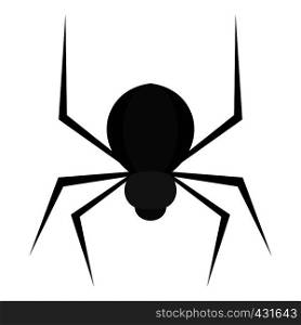 Black spider icon flat isolated on white background vector illustration. Black spider icon isolated