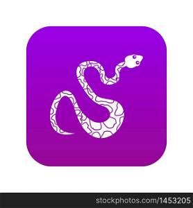 Black spotted snake icon digital purple for any design isolated on white vector illustration. Black spotted snake icon digital purple