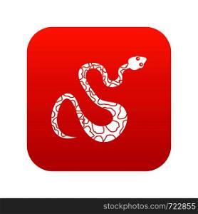 Black spotted snake icon digital red for any design isolated on white vector illustration. Black spotted snake icon digital red
