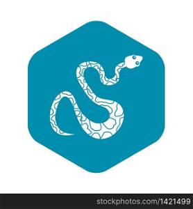 Black spotted snake icon. Simple illustration of black spotted snake vector icon for web. Black spotted snake icon, simple style