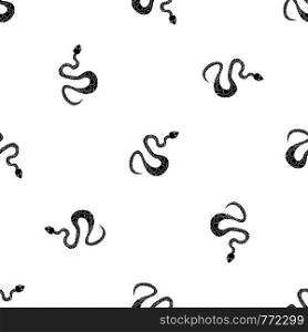 Black spotted snake pattern repeat seamless in black color for any design. Vector geometric illustration. Black spotted snake pattern seamless black