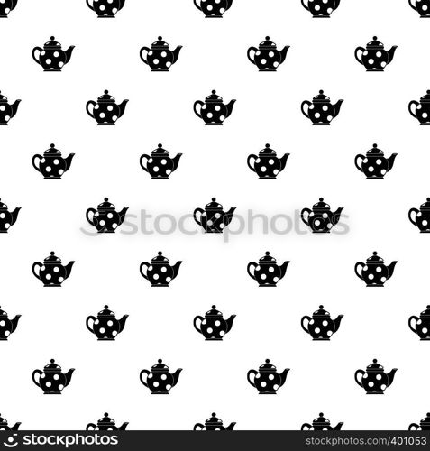 Black spotty teapot pattern. Simple illustration of black spotty teapot vector pattern for web. Black spotty teapot pattern, simple style