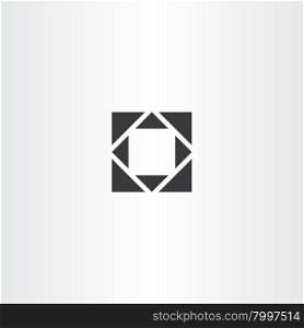 black square geometry vector with triangles icon