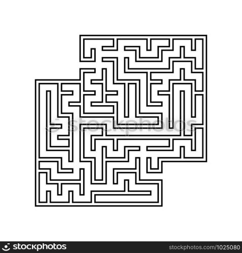 Black square labyrinth. A game for children. Simple flat vector illustration isolated on white background. With a place for your images. Black square labyrinth. A game for children. Simple flat vector illustration isolated on white background. With a place for your images.