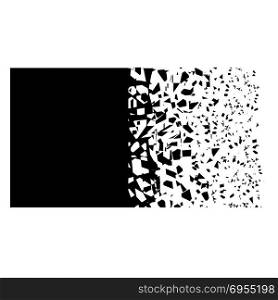 Black Square with Particles Isolated on White Background. Black Square with Particles Isolated