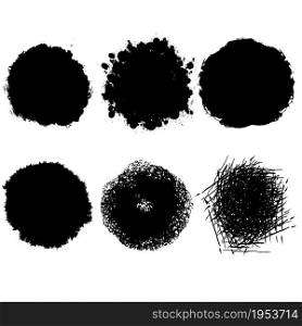 Black Stamps Collection, Circles, Labels, Badges Set. Vector distress textures. Distressed overlay circle mark texture design.. Black Stamps Collection, Circles, Labels, Badges Set. Vector distress textures.