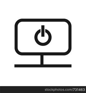 black start icon inside monitor on a white background. start icon inside monitor