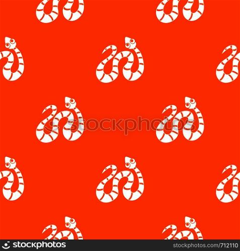 Black striped snake pattern repeat seamless in orange color for any design. Vector geometric illustration. Black striped snake pattern seamless