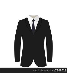 black suit with tie