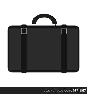 Black suitcase on a white background for use in web design.  Vector isolated image for use in travel design