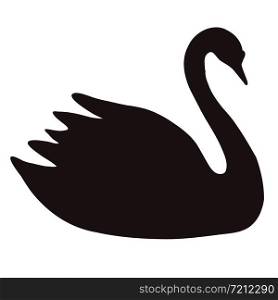 black swan icon on white background. flat style. swan icon for your web site design, logo, app, UI. swan logo. royal swan sign.