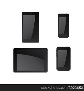 black tablet mock up vector graphic art illustration. black tablet mock up